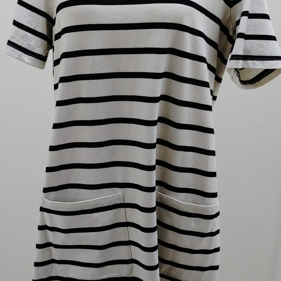 Banana Republic Black and White Striped Dress. - Picture 6 of 6